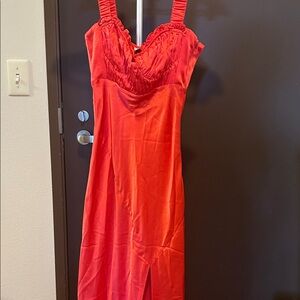 NICHOLAS Bold Red Satin Gown